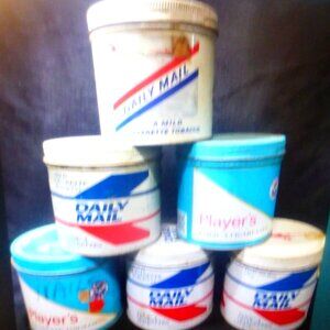 6x PLAYER'S Tobacco Tin & DAILY MAIL Tobacco Tin Collection Tobacciana
